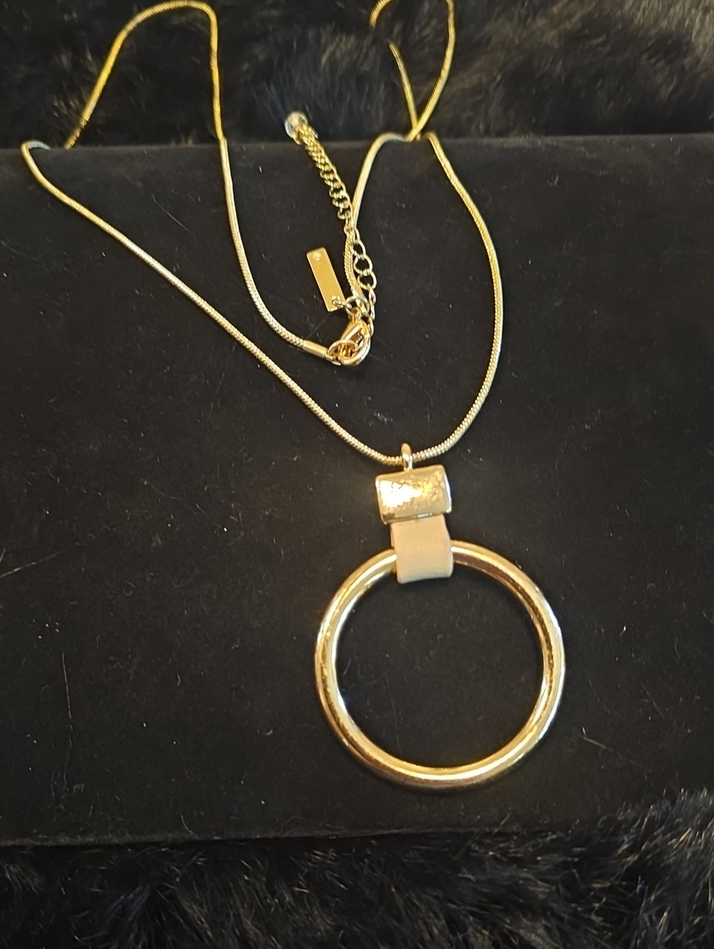 Gold Tone Circular Pendant Necklace - Women Jewelry